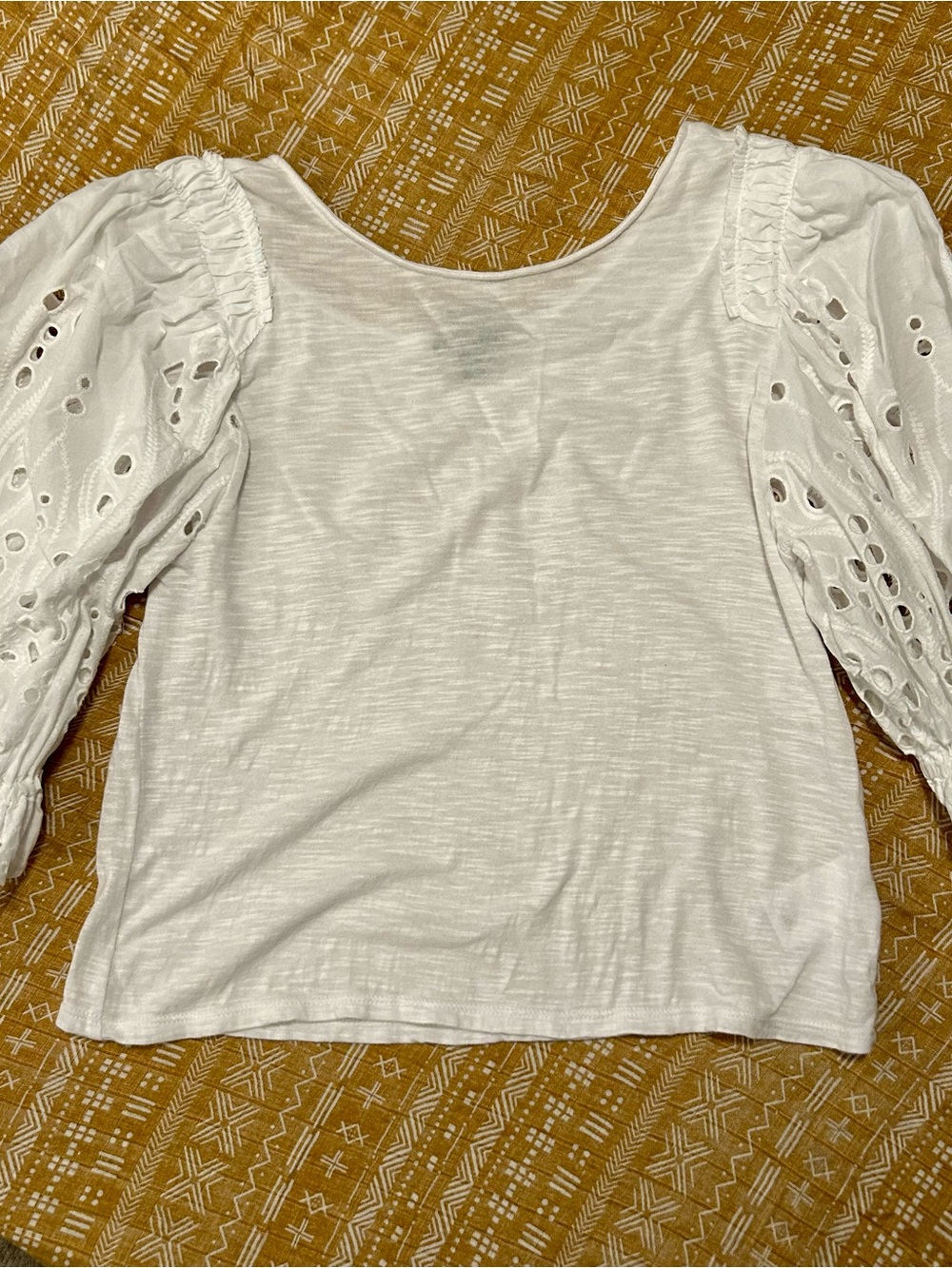 Express White Eyelet Puff Sleeve Top
